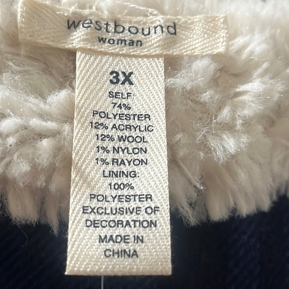 WESTBOUND WOMENS REVERSIBLE FAUX FUR SHERPA JACKET VEST SIZE 3X NWT - Picture 9 of 11